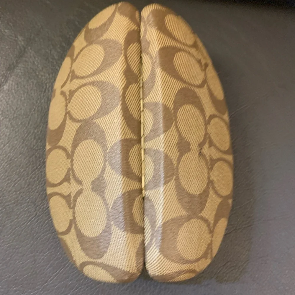 Coach Signature Tan Brown Eyeglass Case